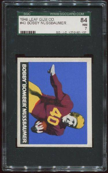 1948 Leaf Gum Co. #43 Bobby Nussbaumer SGC 84