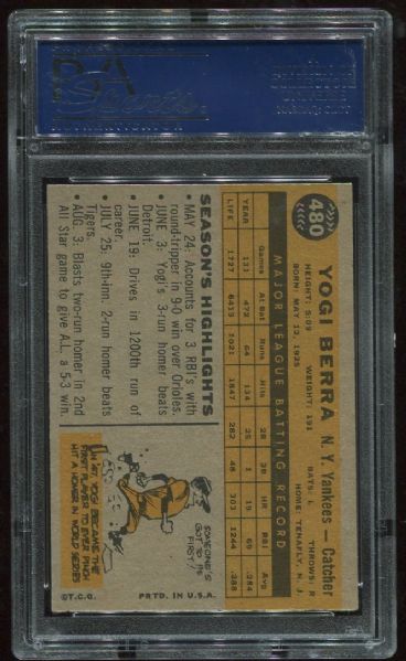 1960 Topps #480 Yogi Berra PSA 7