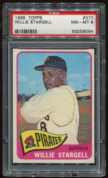 1965 Topps #377 Willie Stargell PSA 8