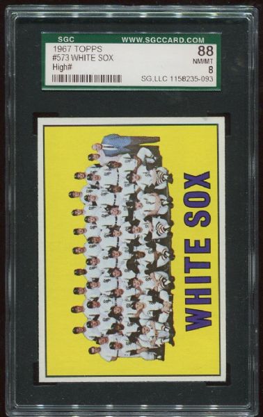 1967 Topps #573 White Sox Team Card SGC 88