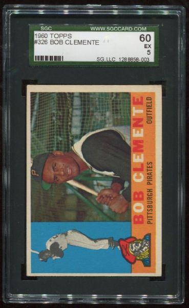 1960 Topps #326 Roberto Clemente SGC 60