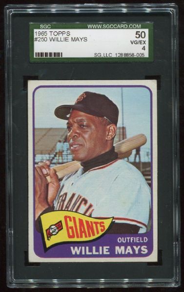 1965 Topps #250 Willie Mays SGC 50