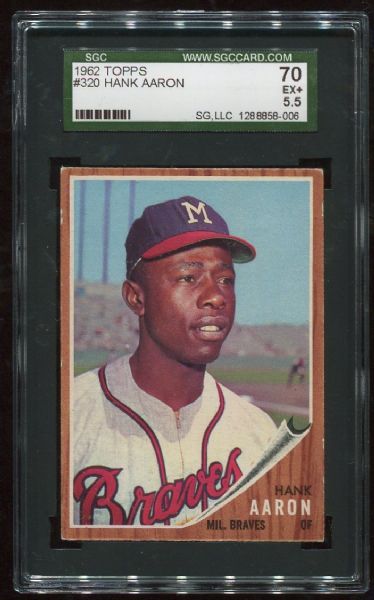 1962 Topps #320 Hank Aaron SGC 70