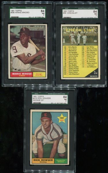 1961 Topps Lot of 6 Assorted SGC 84 & 86 with Minoso