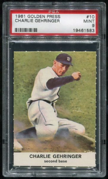 1961 Golden Press #10 Charlie Gehringer PSA 9