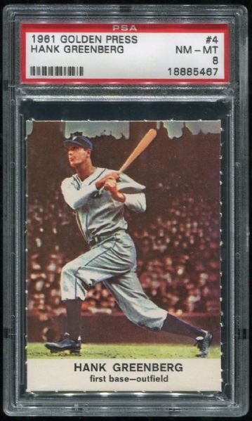 1961 Golden Press #4 Hank Greenberg PSA 8