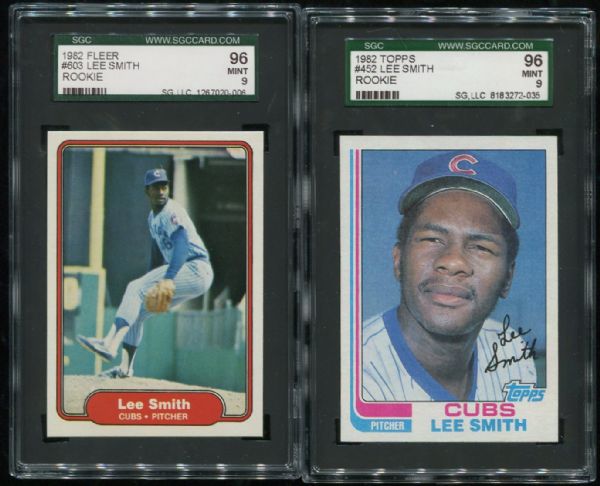 1982 Fleer & Topps Lee Smith Rookie Lot of 2 SGC 96