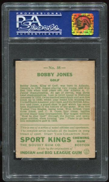1933 Sport Kings #38 Bobby Jones PSA 6