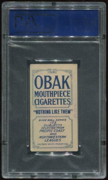 1910 T212 Obak Cigarettes Hickey PSA 4 MK