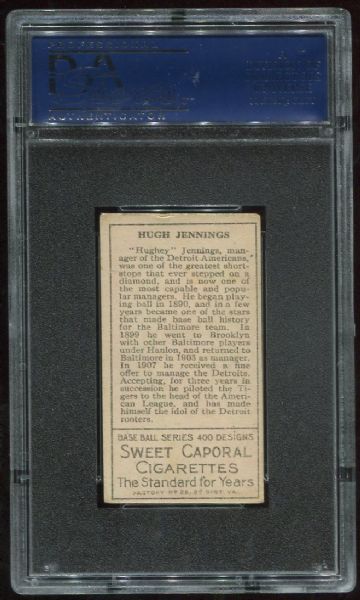 1911 T205 Sweet Caporal Hughie Jennings PSA 5