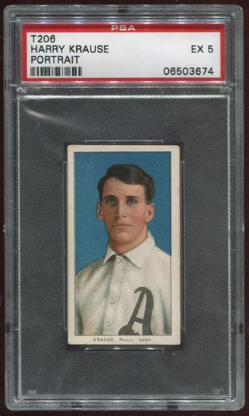 1909-11 T206 Sweet Caporal Harry Krause Portrait PSA 5