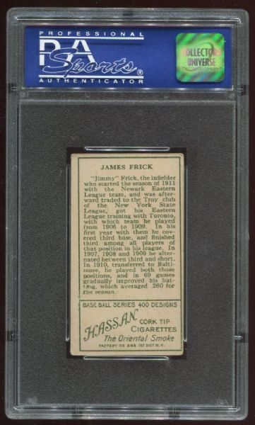 1911 T205 Hassan Jimmy Frick PSA 4