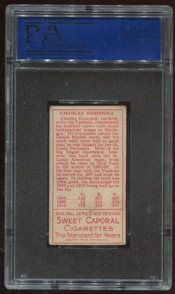 1911 T205 Sweet Caporal Charlie Hemphill PSA 4
