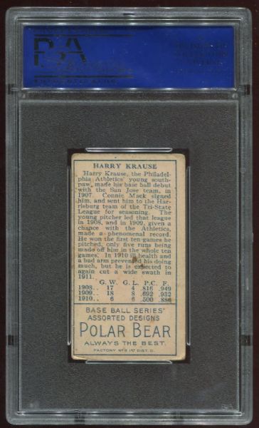 1911 T205 Polar Bear Harry Krause PSA 4