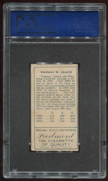 1911 T205 Piedmont Thomas Leach PSA 3