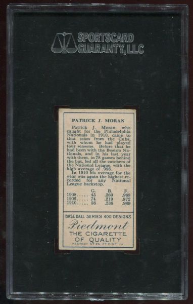 1911 T205 Piedmont Patrick Moran SGC 60
