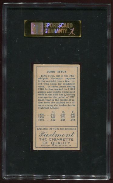 1911 T205 Piedmont John Titus SGC 60