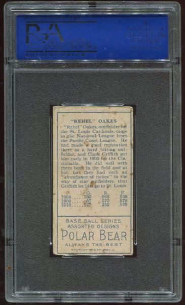 1911 T205 Polar Bear Rebel Oakes PSA 4