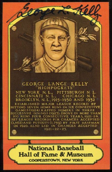 Hall of Fame Postcard Signed By George Kelly