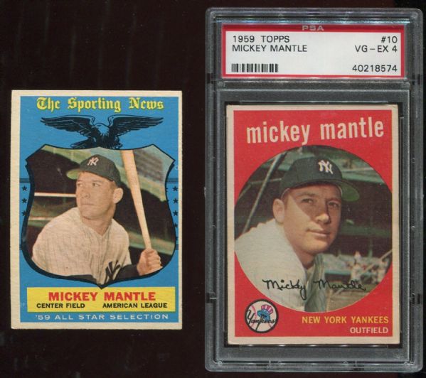 1959 Topps Complete Set (572 Cards) with PSA 4 Mantle
