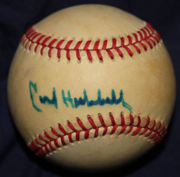 Carl Hubbell Single Signed Baseball JSA Authentic