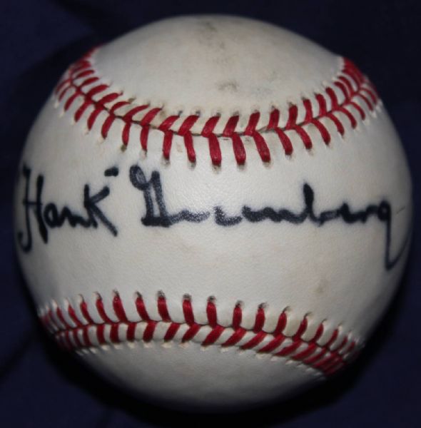 Hank Greenberg Single Signed Baseball JSA Authentic