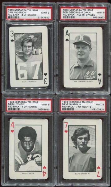 1973 Nebraska Team Issue Deck of Cards with 16 PSA 9 incl. Tom Osborne