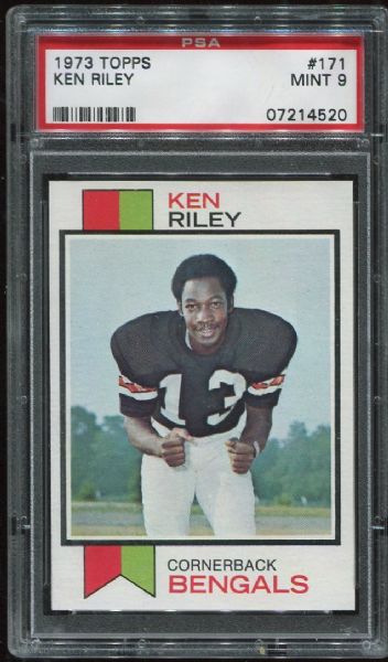 1973 Topps #171 Ken Riley PSA 9
