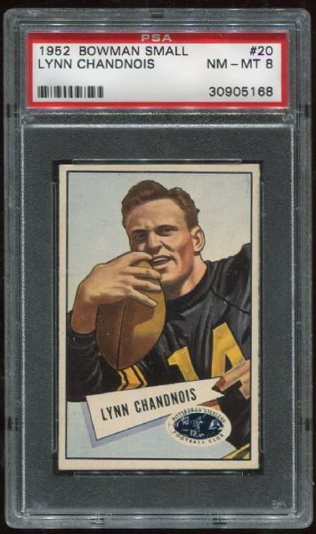 1952 Bowman Small #20 Lynn Chandnois PSA 8