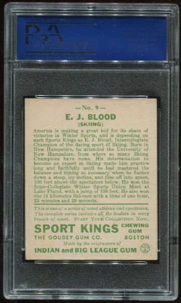 1933 Sport Kings #09 E.J. Blood PSA 7