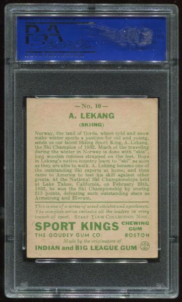 1933 Sport Kings #10 Anton Lekang PSA 6