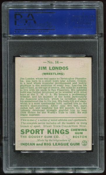 1933 Sport Kings #14 Jim Londos PSA 5