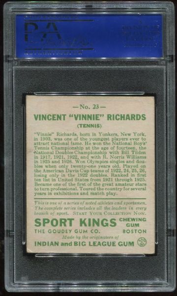 1933 Sport Kings #23 Vincent Richards PSA 4