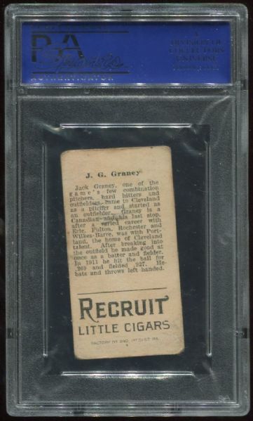 1912 T207 Recruit J.G. Graney PSA 3