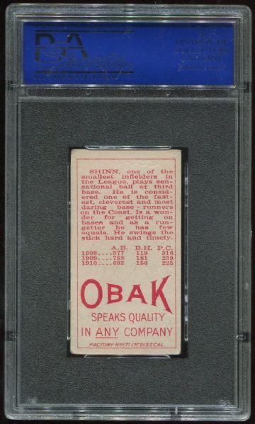 1911 T212 Obak Cigarettes Shinn PSA 4 MK
