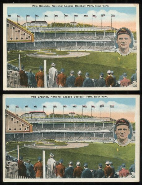 1920s Anonymous Polo Grounds Postcard with John McGraw Lot of 2
