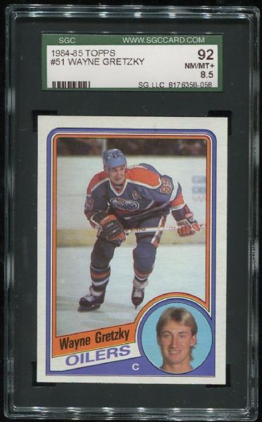 1984-85 Topps #51 Wayne Gretzky SGC 92