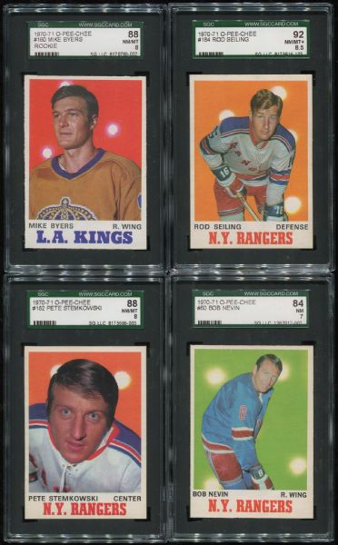 1970-71 O-Pee-Chee Lot of 4 Different SGC 84-92