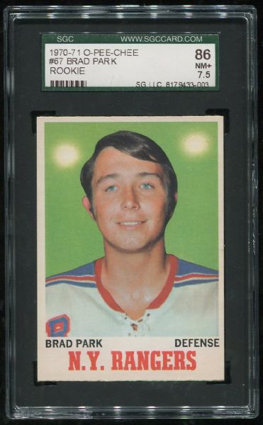 1970-71 O-Pee-Chee #67 Brad Park Rookie SGC 86