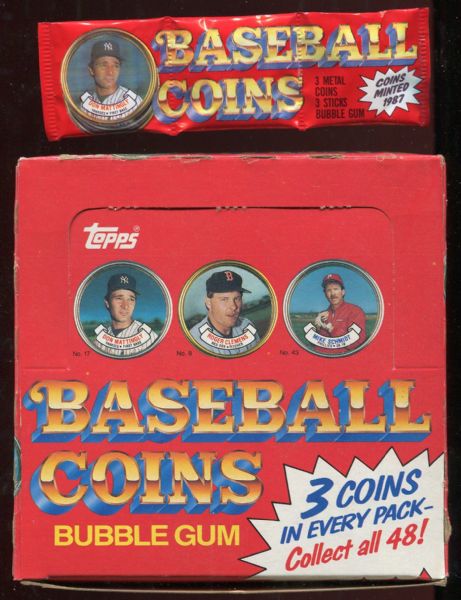 1987 Topps Coins Unopened Boxes Lot of 2 (48 Packs)