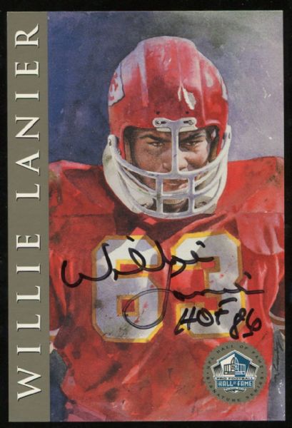 1998 Hall of Fame Platinum Signature Series Signed Postcard - Willie Lanier