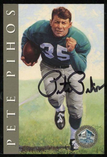 1998 Hall of Fame Platinum Signature Series Signed Postcard - Pete Pihos