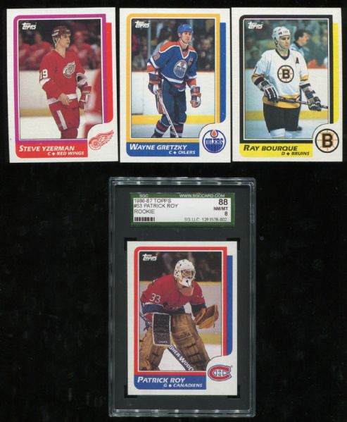 1986-87 Topps Hockey Complete Set with Patrick Roy Rookie SGC 88