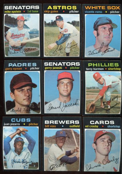 1971 Topps Lot of 50 Different High Numbers From Vending