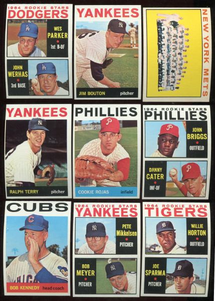 1964 Topps Lot of 35 Different Semi High Numbers From Vending