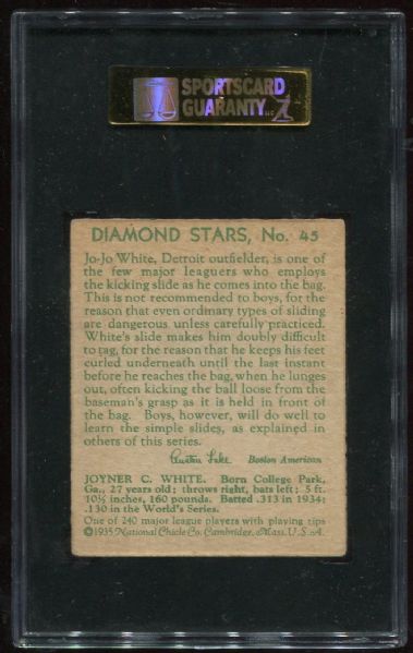 1934-36 Diamond Stars #45 Jo Jo White SGC 60