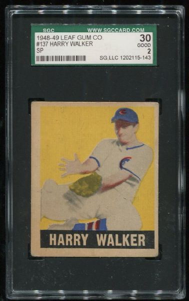 1948 Leaf #137 Harry Walker Short Print SGC 30