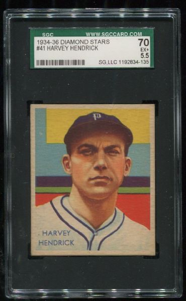 1934-36 Diamond Stars #41 Harvey Hendrick SGC 70