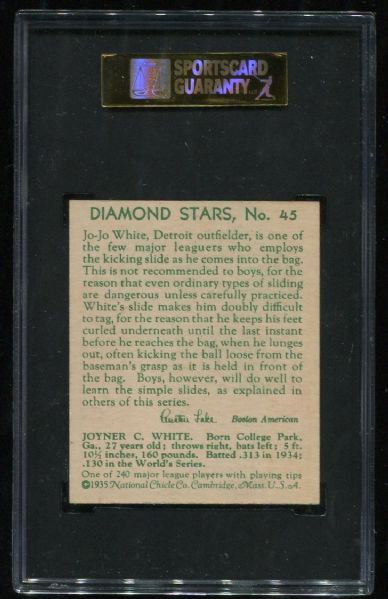 1934-36 Diamond Stars #45 Jo Jo White SGC 88