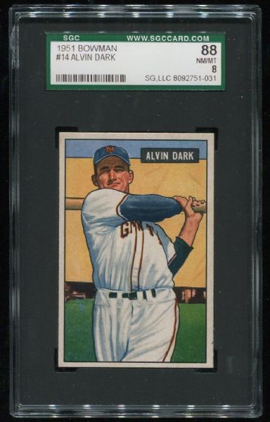 1951 Bowman #14 Alvin Dark SGC 88